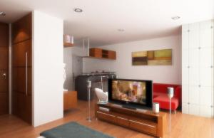 Mueble de Tv versátil para un apartamento pequeño